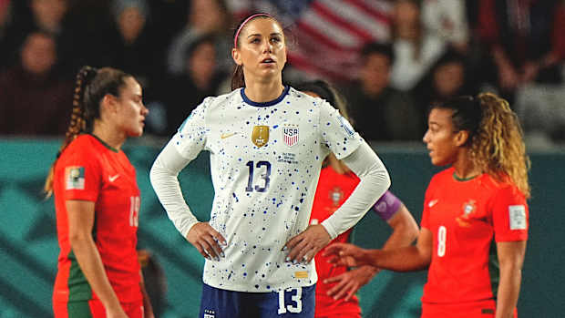 Alex Morgan during a game against Portugal